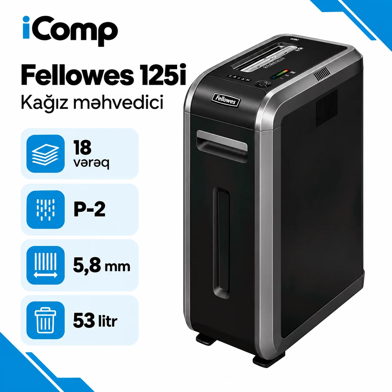Fellowes 125i Strip-Cut Kagiz mehvedici