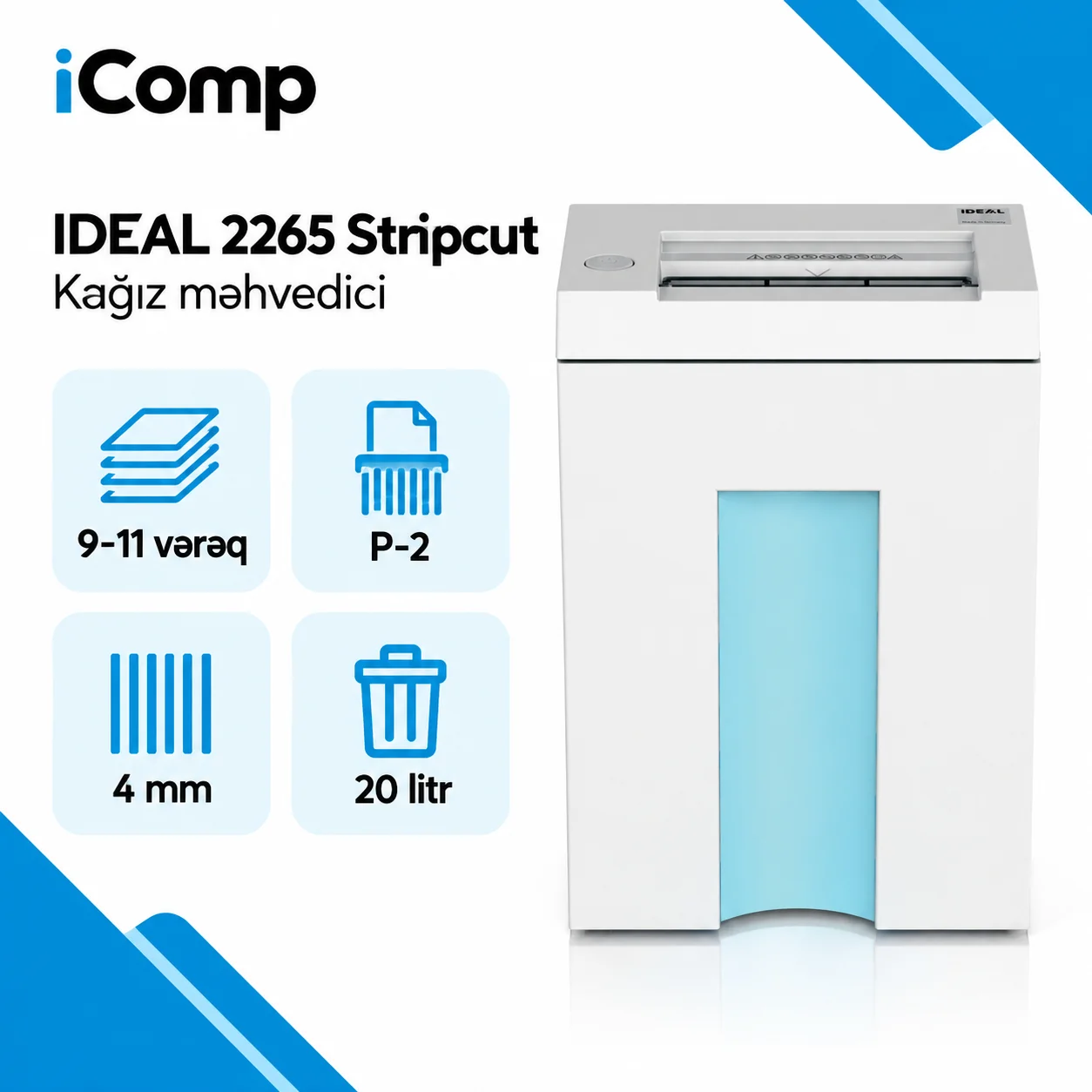 IDEAL 2265 Stripcut Kagiz mehvedici