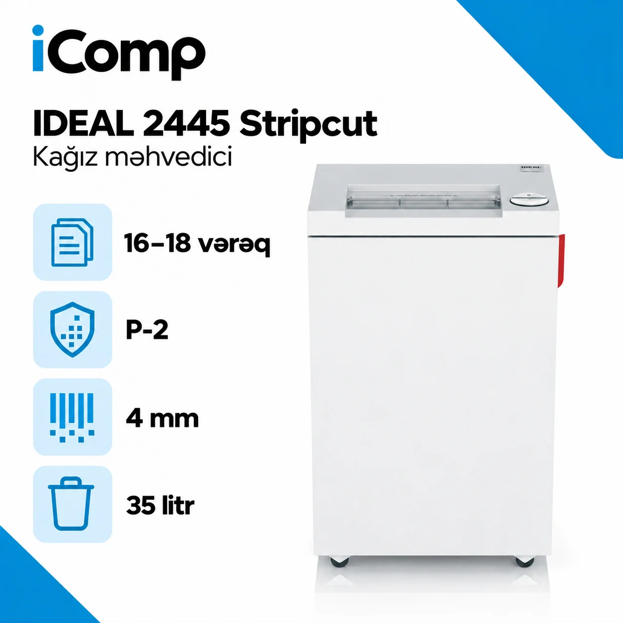 IDEAL 2445 Stripcut Kagiz mehvedici