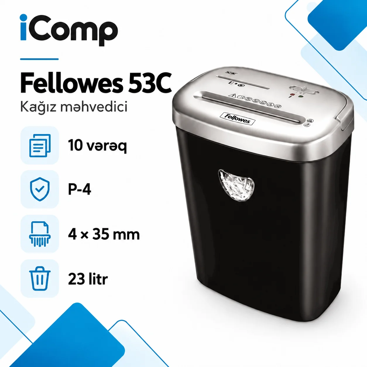 Fellowes 53C Kagiz mehvedici