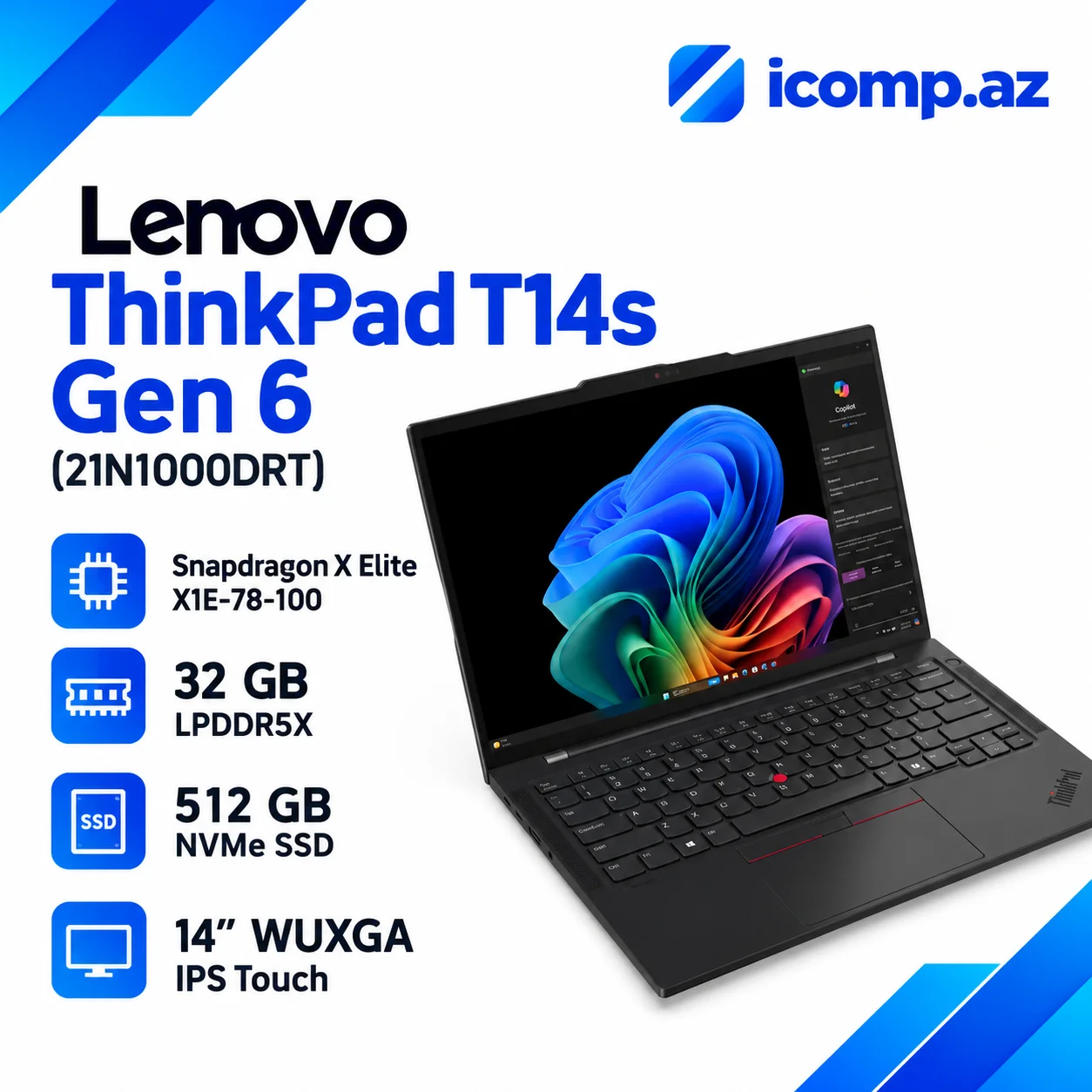 Lenovo ThinkPad T14s Gen 6 (21N1000DRT) Laptop