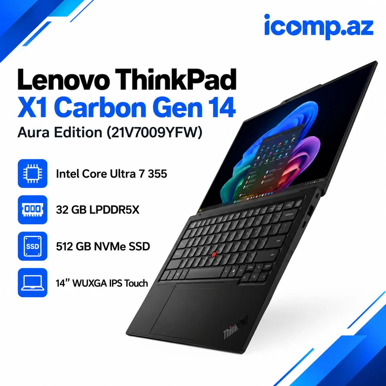 Lenovo ThinkPad X1 Carbon Gen 14 Aura Edition (21V7009YFW) Laptop