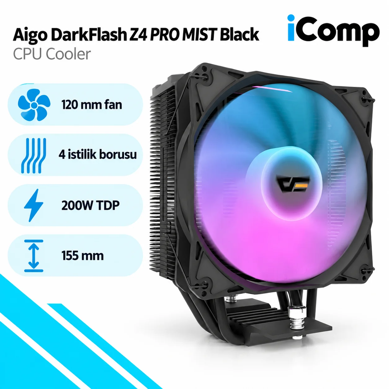 Aigo DarkFlash Z4 PRO MIST Black CPU Cooler