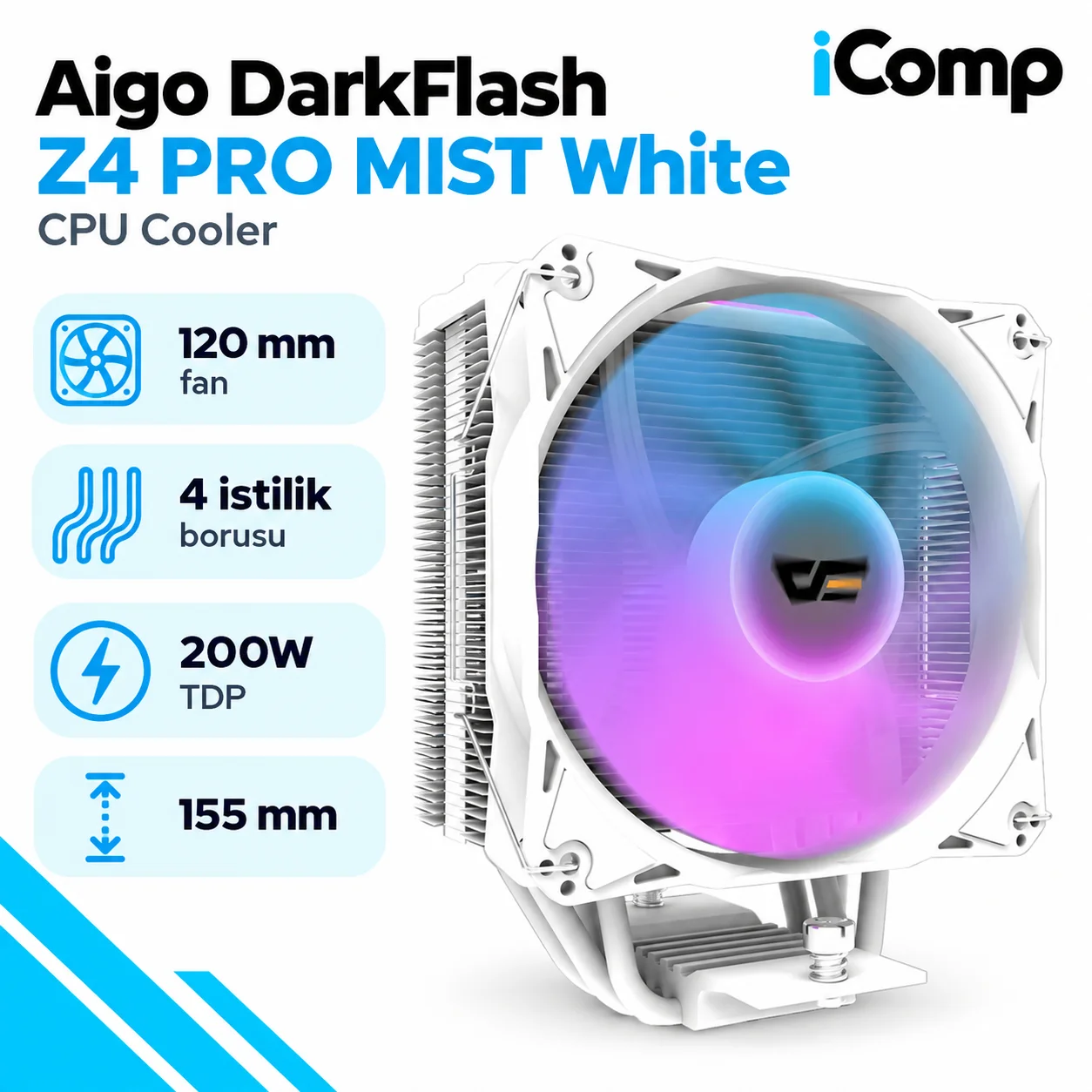 Aigo DarkFlash Z4 PRO MIST White CPU Cooler